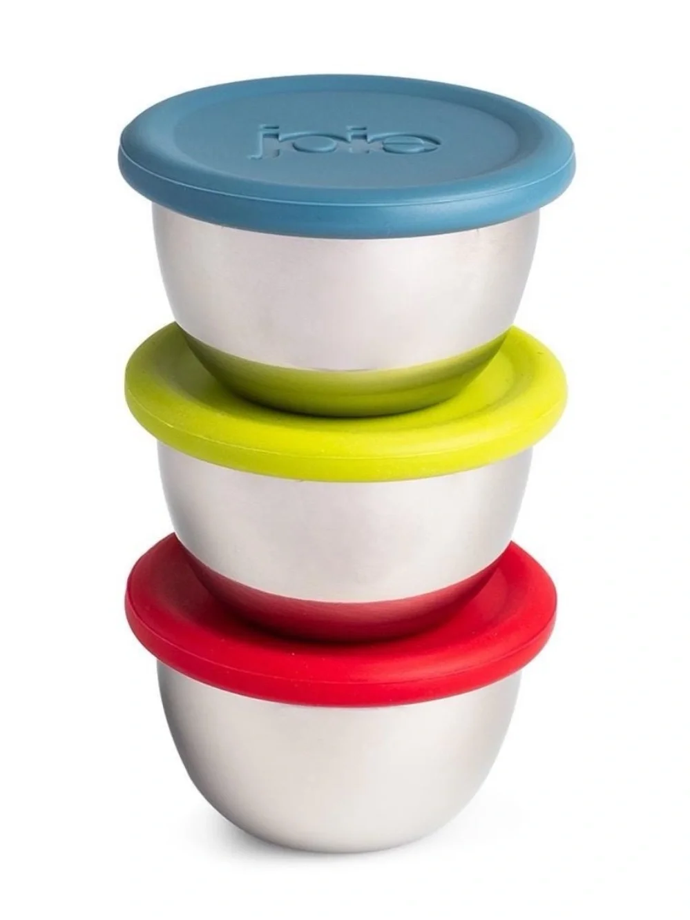 Joie Stainless Steel Condiment Set with Red and Green Silicone Lids